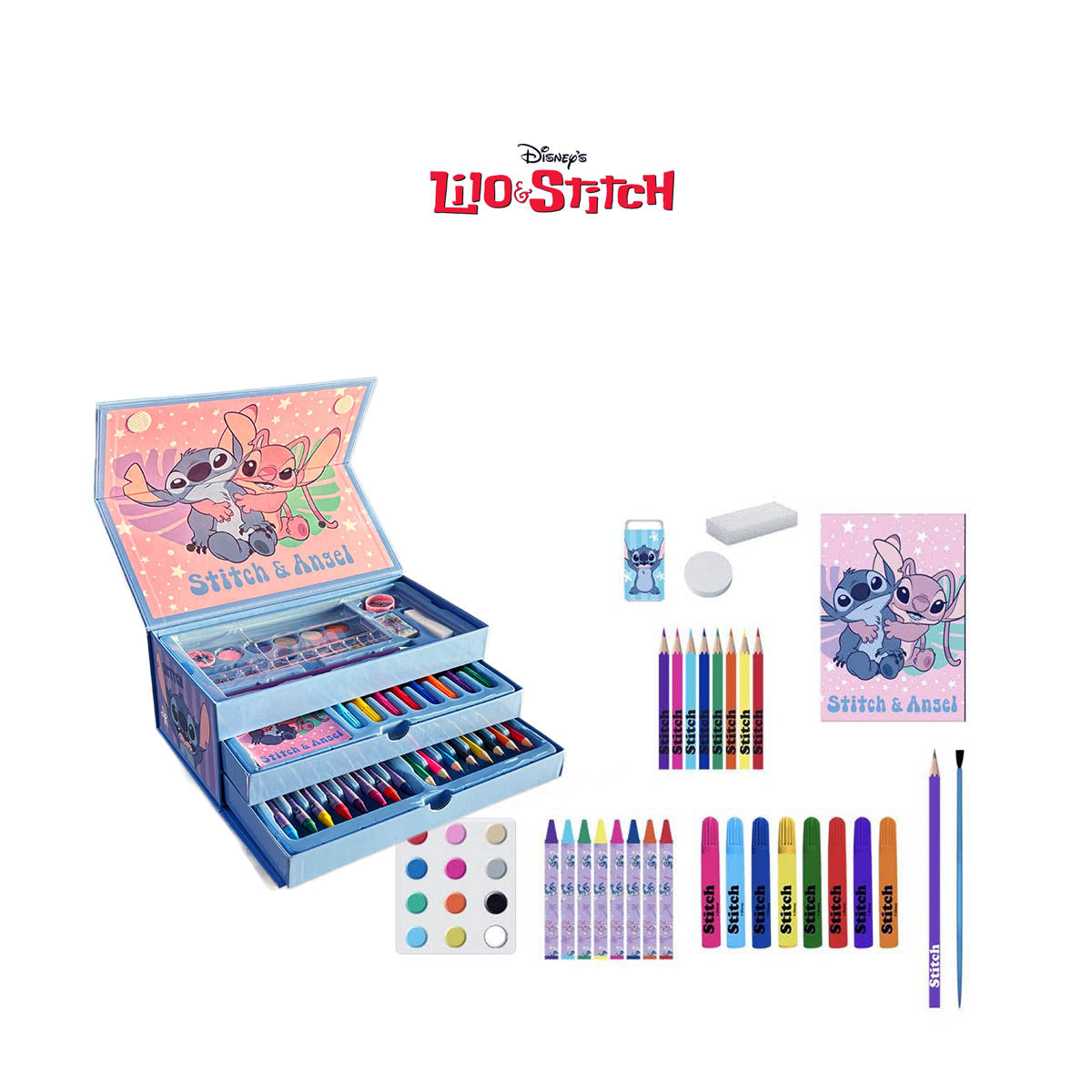 Maletín Stitch & Angel - Set para dibujar