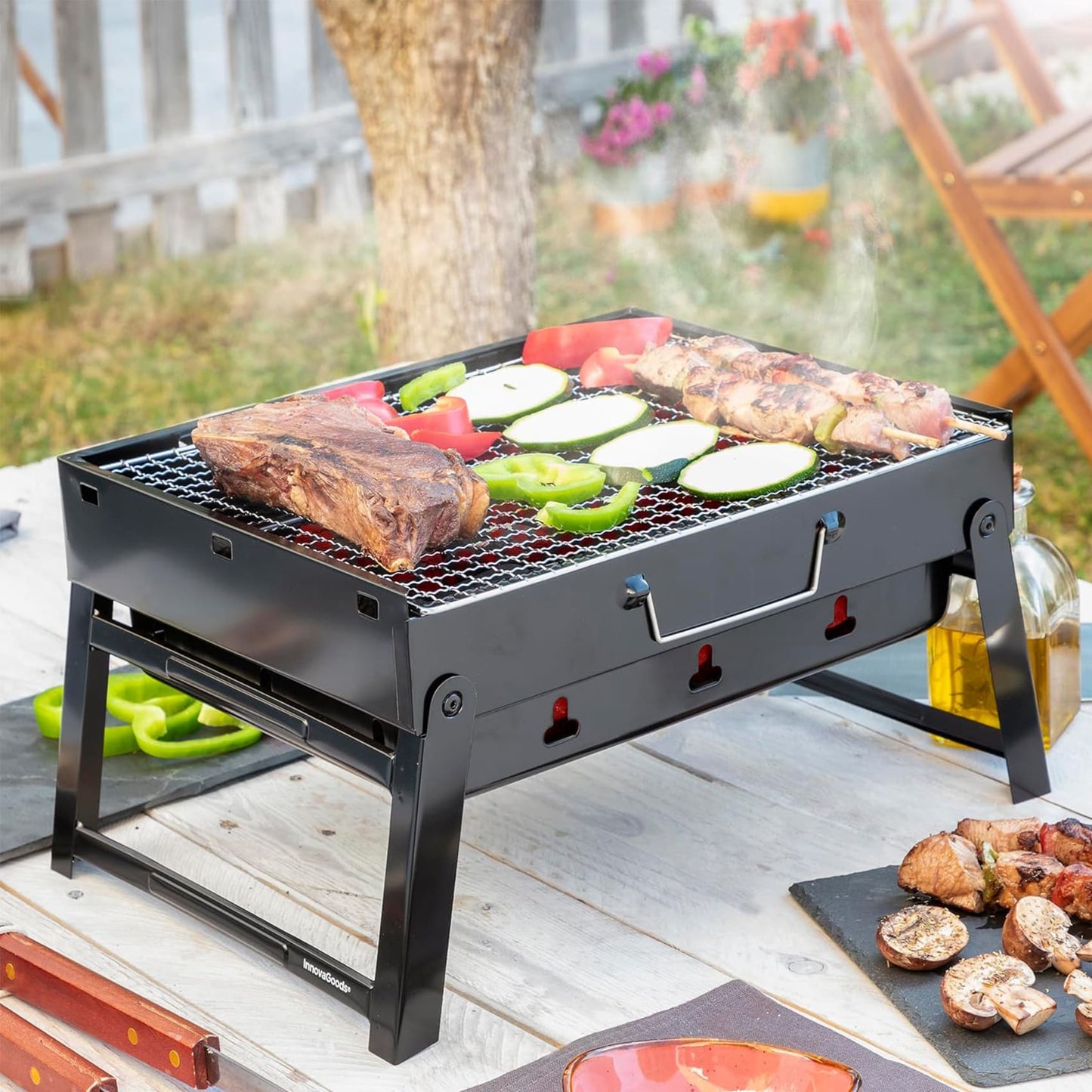 Barbacoa portátil para carbón